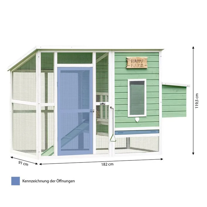 Dehner Lieblinge Hühnerstall Lotti, hellgrün, ca. B182/H119,5/T91 cm