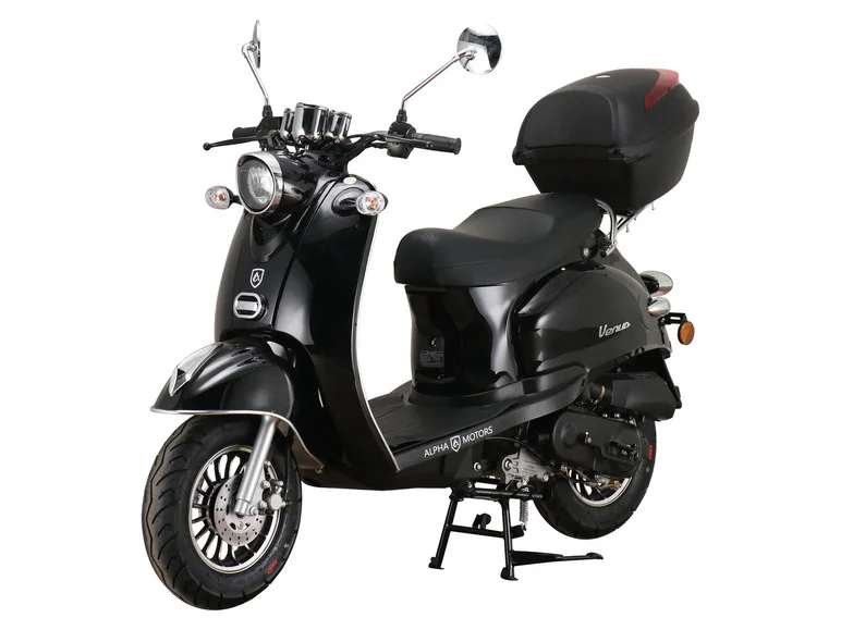 Moped scooter Venus 50 cc EURO 5 black incl. top case