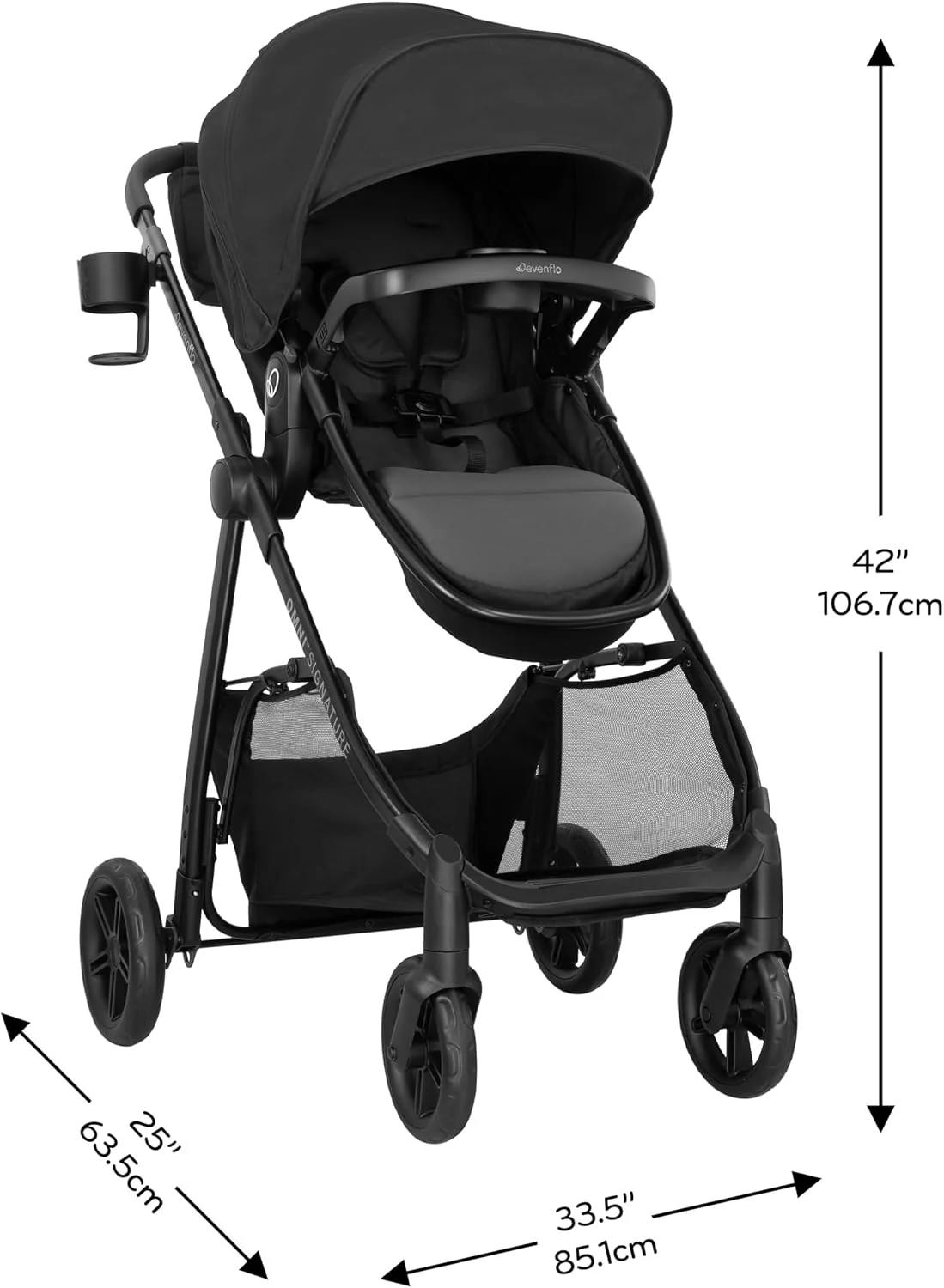 Evenflo Omni Signature Travel System with LiteMax Infant Car Seat - Porto Black