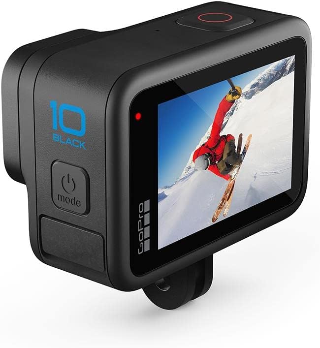 GoPro HERO10 Black - Waterproof Action Camera with Front LCD and Touch Rear Screens, 5.3K60 Ultra HD Video, 23MP Photos, 1080p Live Streaming, Webcam, Stabilization