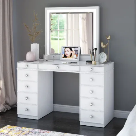 Tresanti Alexandra Vanity Table with LED Lighted Mirror