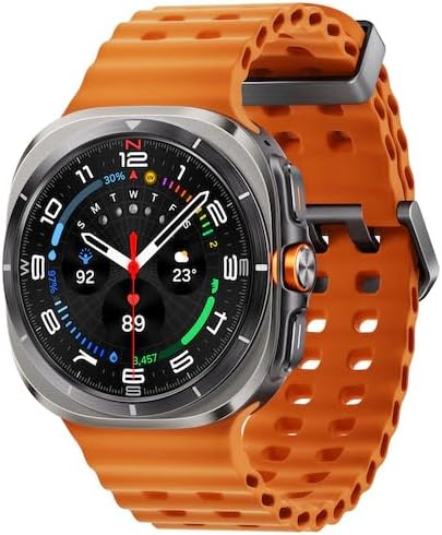 Samsung Galaxy Watch Ultra 47mm LTE AI Smartwatch Titanium Silver with Orange Band (Renewed)