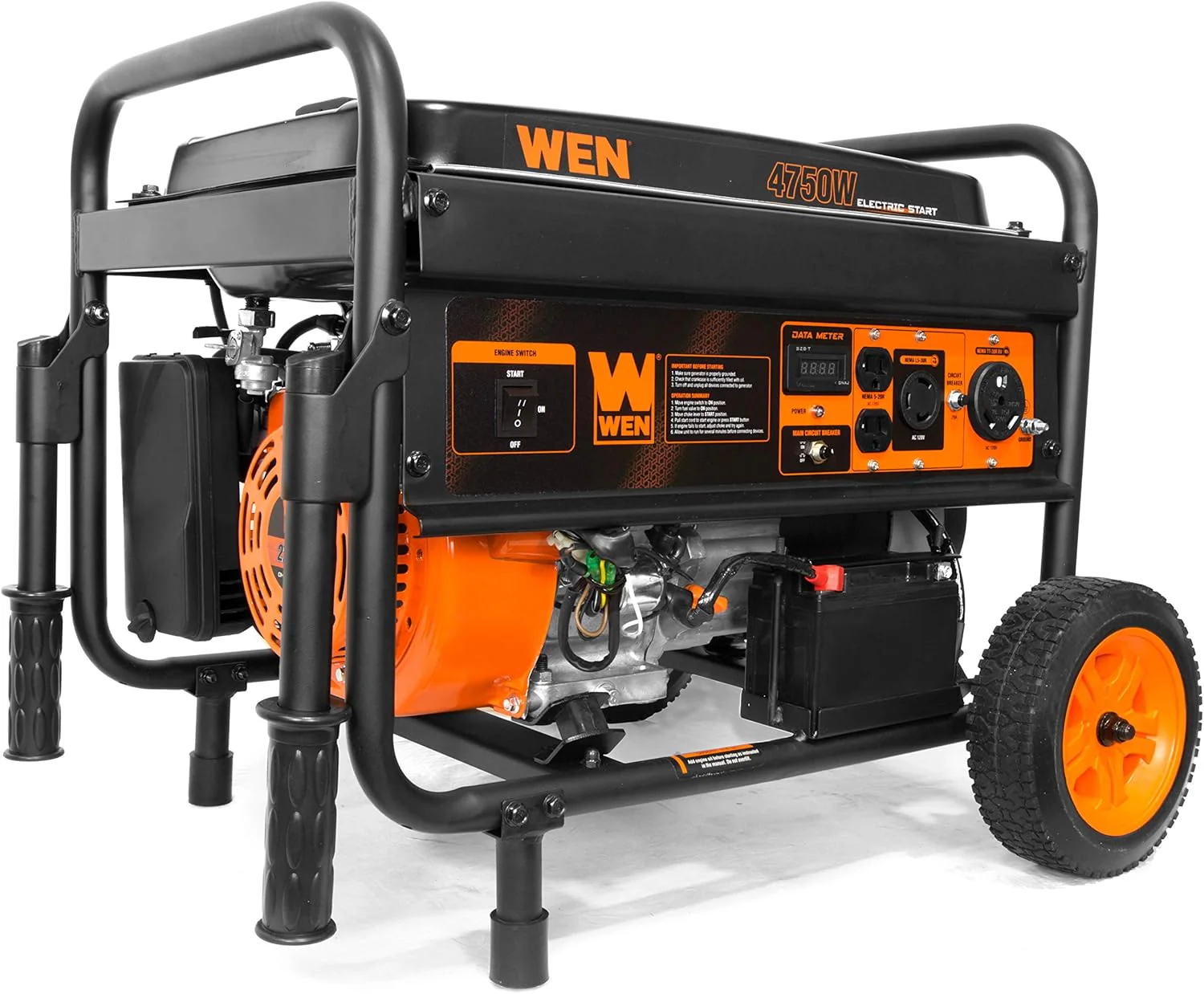 WEN 5600-Watt Portable Generator, Electric Start, 224cc, Transfer-Switch and RV-Ready with CO Shutdown Sensor (GN5602X)