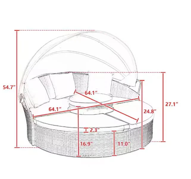 Lounge shell sun island outdoor weatherproof