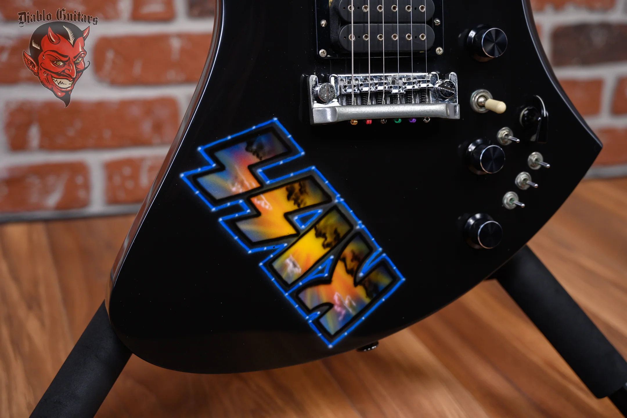 B.C. Rich Limited Edition Mockingbird Standard Kiss Animalize Tour Promotion Black with Kiss Graphic 1983 w/OHSC