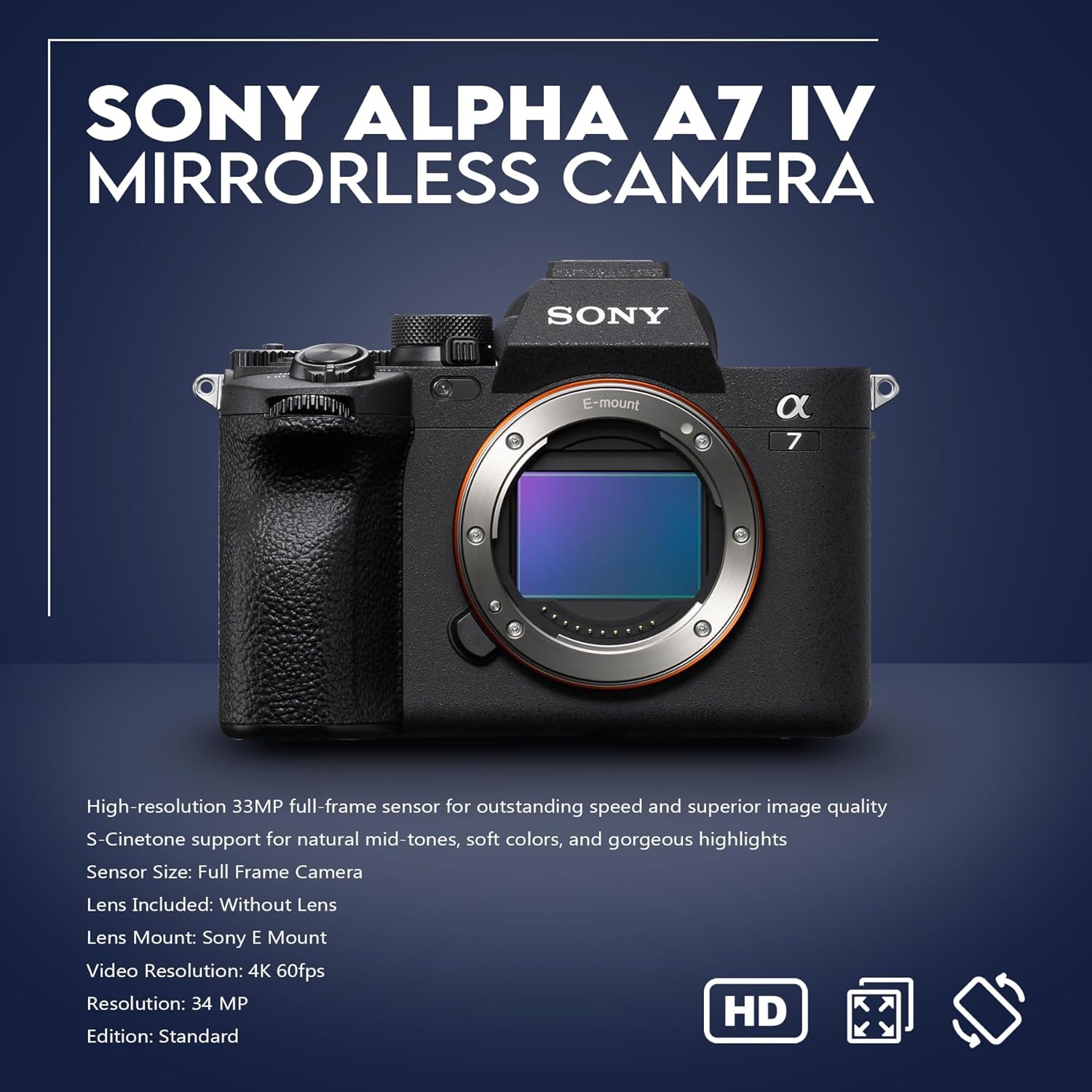 Sony Alpha a7 IV Full Frame Mirrorless Interchangeable Lens Digital 4K Camera