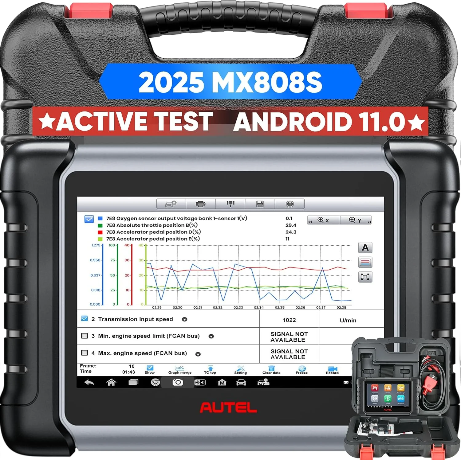 Autel Scanner MaxiCheck MX808S, 2025 US Ver of MaxiCOM MK808S MK808Z, Full Bidirectional Diagnostic Scan Tool as MK900 MX900 MK900BT MK808BT PRO, 3K+ Active Test, 28+ Service, OE All System, OS11, FCA