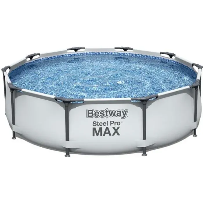 Kit Piscine hors sol tubulaire BESTWAY Steel Pro Max&trade; - 305 x 76 cm - Ronde (Livr&eacute;e avec un patche de r&eacute;paration)