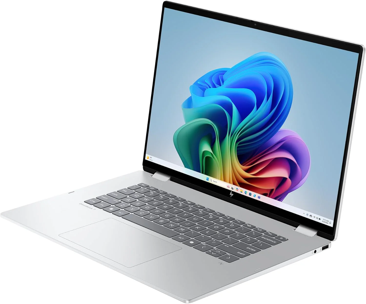 HP OmniBook 7 Flip 16 inch 2-in-1 Next Gen AI PC, 3K OLED 120Hz Touchscreen Display, Intel Core Ultra 7 258V, 32 GB RAM, 1TB SSD, Intel Arc 140V GPU, Pen, Windows 11 Home, Copilot+ PC, Glacier Silver