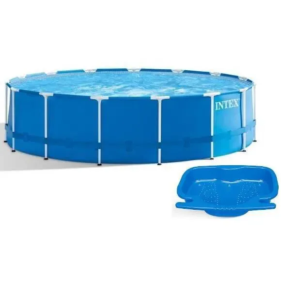 Intex - 28242NP - Kit piscine metal frame ronde tubulaire &oslash; 4,57 x 1,22m