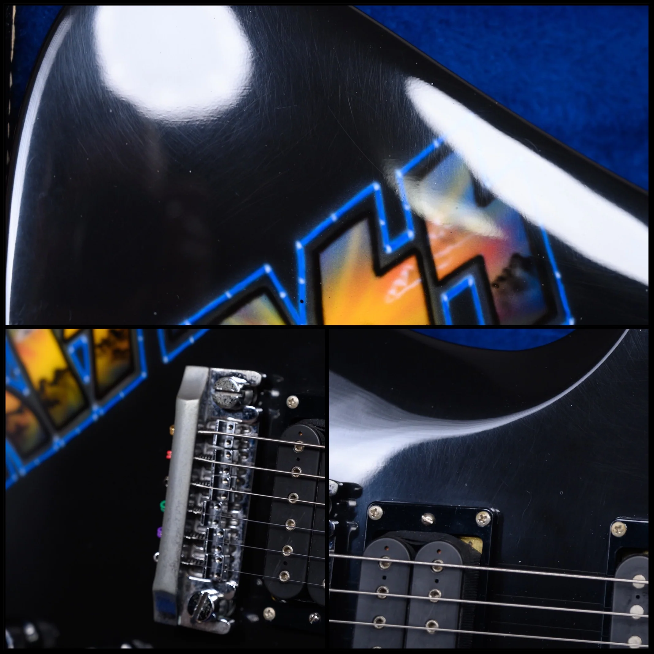 B.C. Rich Limited Edition Mockingbird Standard Kiss Animalize Tour Promotion Black with Kiss Graphic 1983 w/OHSC