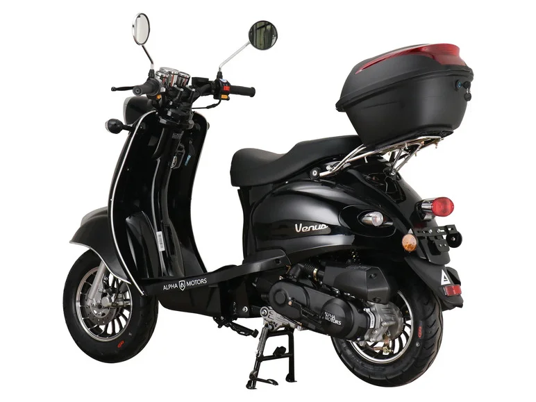 Moped scooter Venus 50 cc EURO 5 black incl. top case