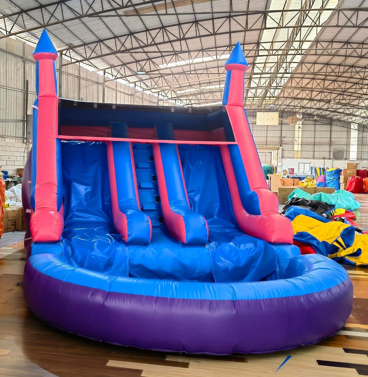 21FT(L) Commercial Grade Water Slide for Kids Adults, (Double Slide) (Heavy Duty Full PVC) (Big Airtight Splash Water Pool), 1100w Blower, Inflatable Waterslide for Backyard, Outdoor Park, 21x11x12ft