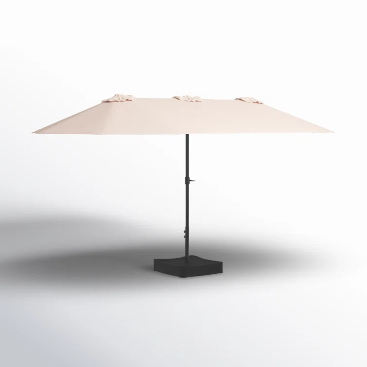 Nyasia 15 ft x 9 ft Rectangular Market Umbrella with Base