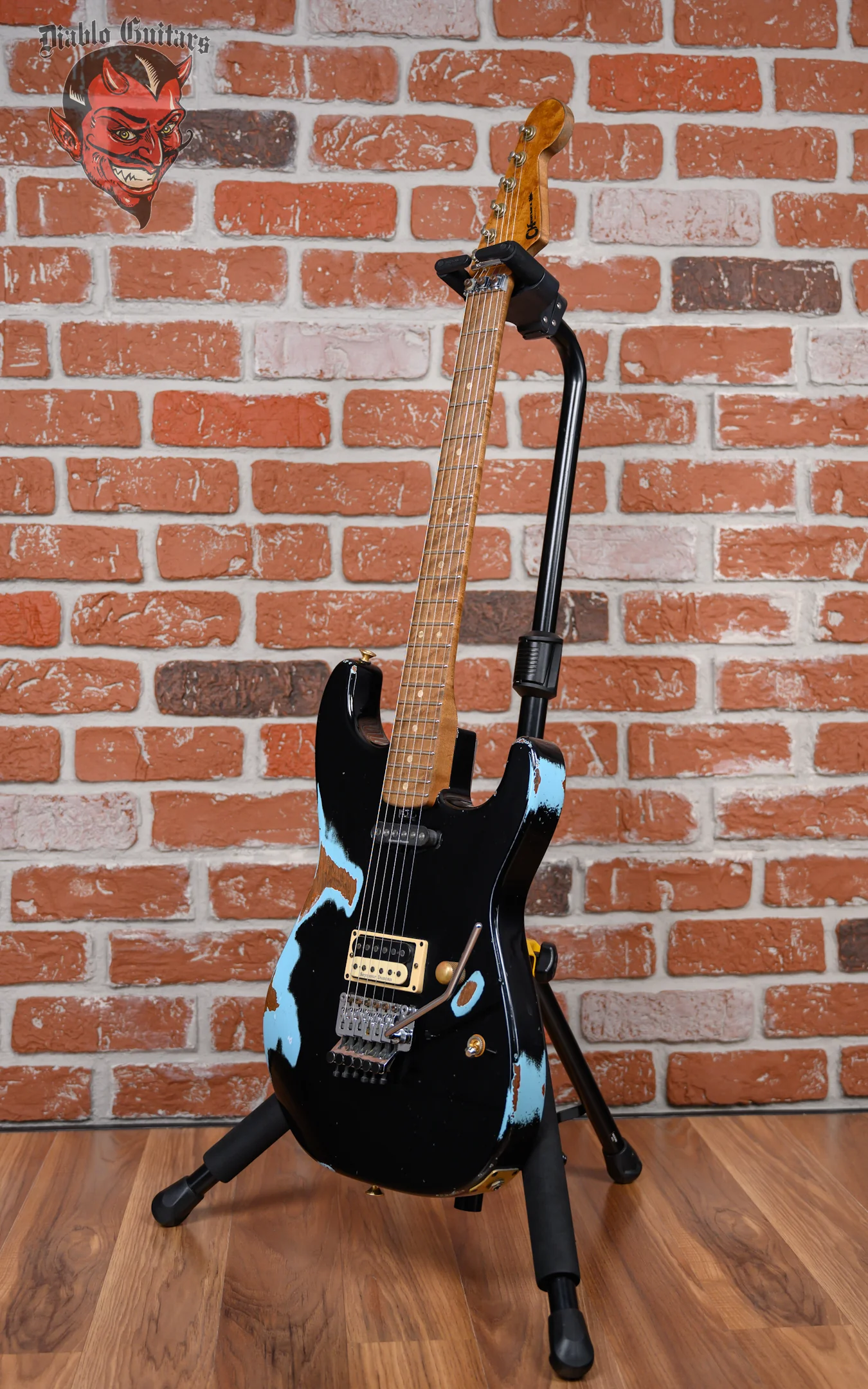 Charvel USA Custom Shop Music Zoo Exclusive Roasted San Dimas HS Master Built By Pasquale Campolattano Aged Black over Daphne Blue Heavy Relic Nitro 2024 w/OHSC