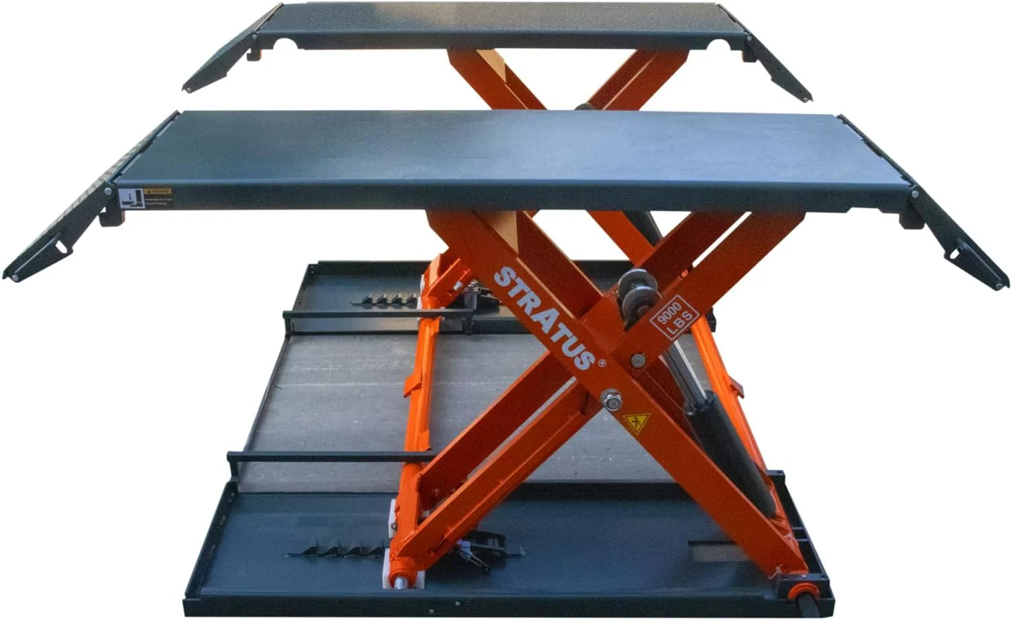 Stratus Extra Wide Commercial Grade Open Center Portable Mid Rise Electric Safety Lock Release Scissor Lift SAE-MS9000X (110V)