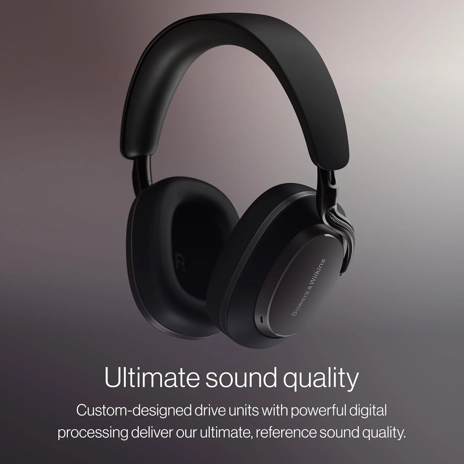 Bowers & Wilkins Px8 S2 Wireless Over-Ear Headphones, Active Noise Cancelling & Transparency Mode, High-Res Playback, 30H Playtime with Quick Charge Support, Bluetooth Headphones, Onyx Black