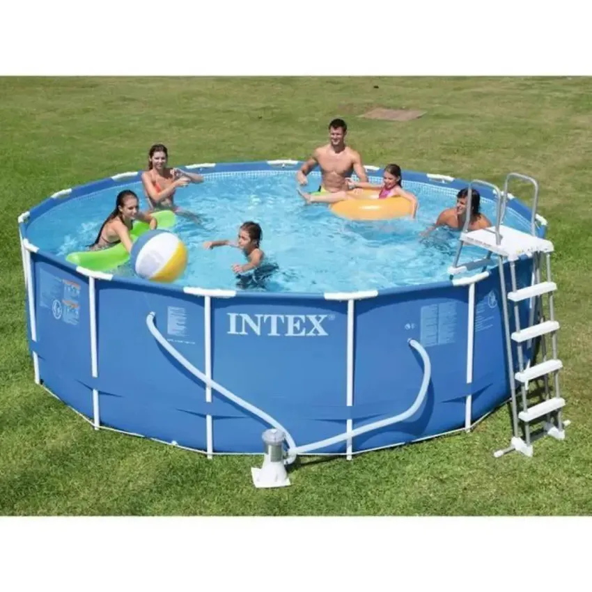 Intex - 28242NP - Kit piscine metal frame ronde tubulaire &oslash; 4,57 x 1,22m