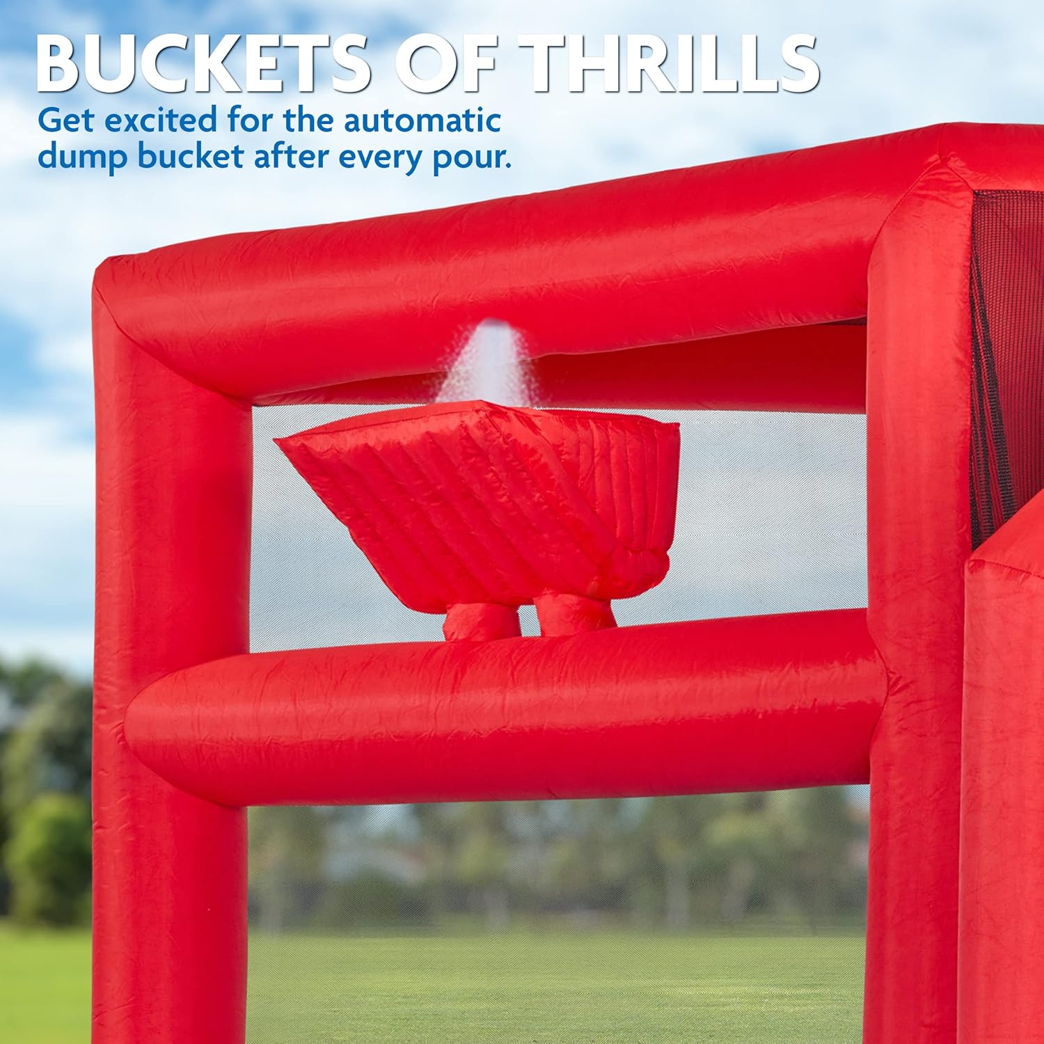 Sunny & Fun Mega Climb N' Go Inflatable Water Slide Park – Heavy-Duty for Outdoor Fun - Climbing Wall, 2 Slides, Splash & Deep Pool – Easy to Set Up & Inflate with Included Air Pump & Carrying Case