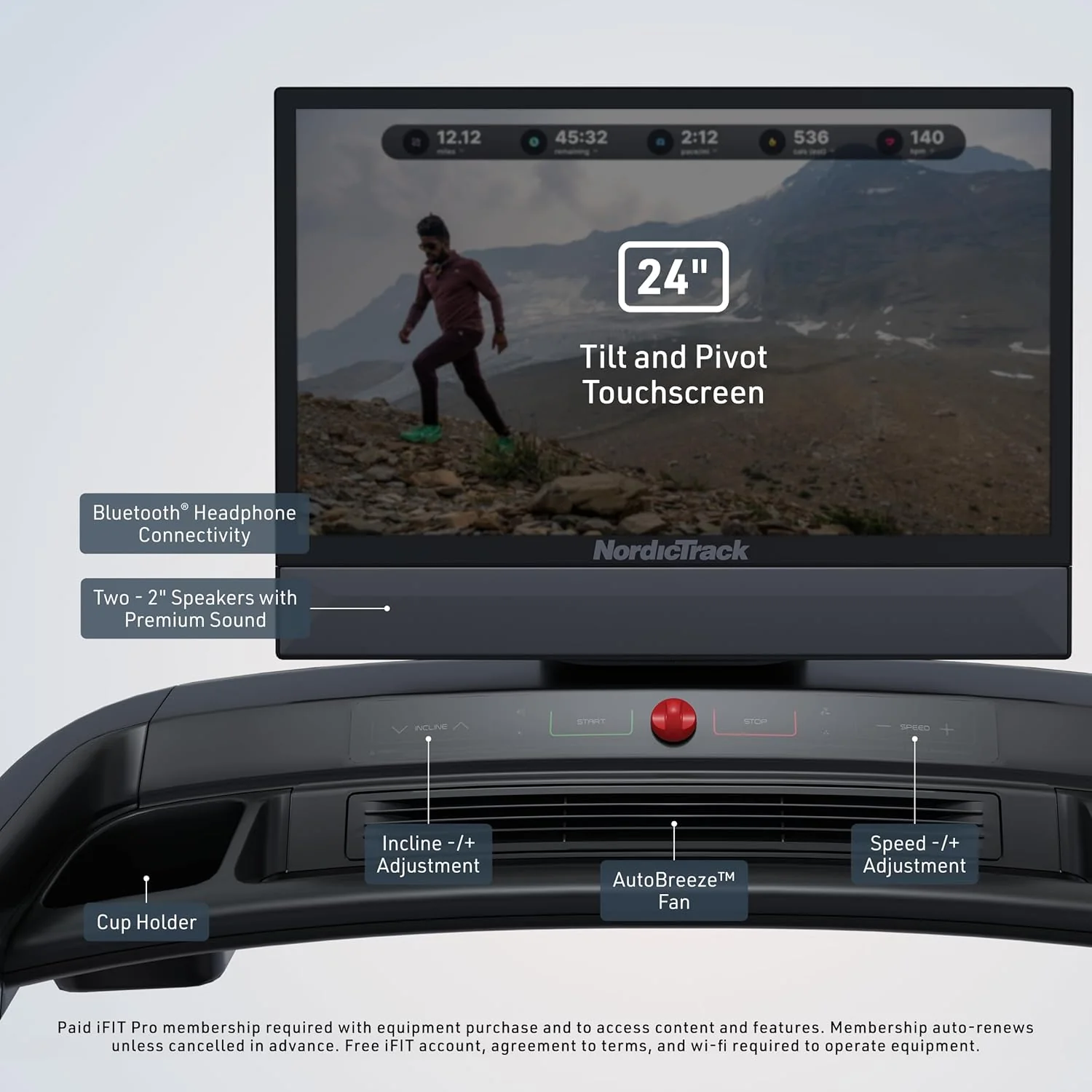 NordicTrack Commercial Series: Premium Foldable Treadmills, Incline & Decline, iFIT Membership Required to Access iFIT Content & Features