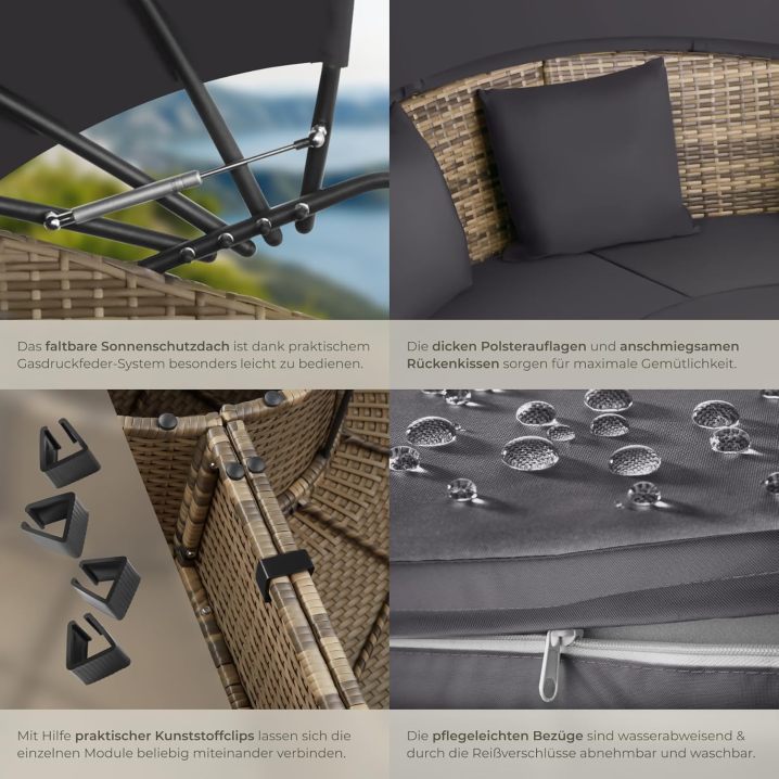 Lounge shell sun island outdoor weatherproof