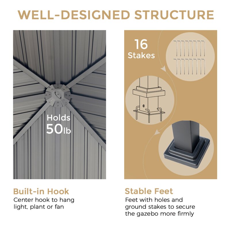 Acuff 10 Ft. W x 10 Ft. D Steel Patio Gazebo