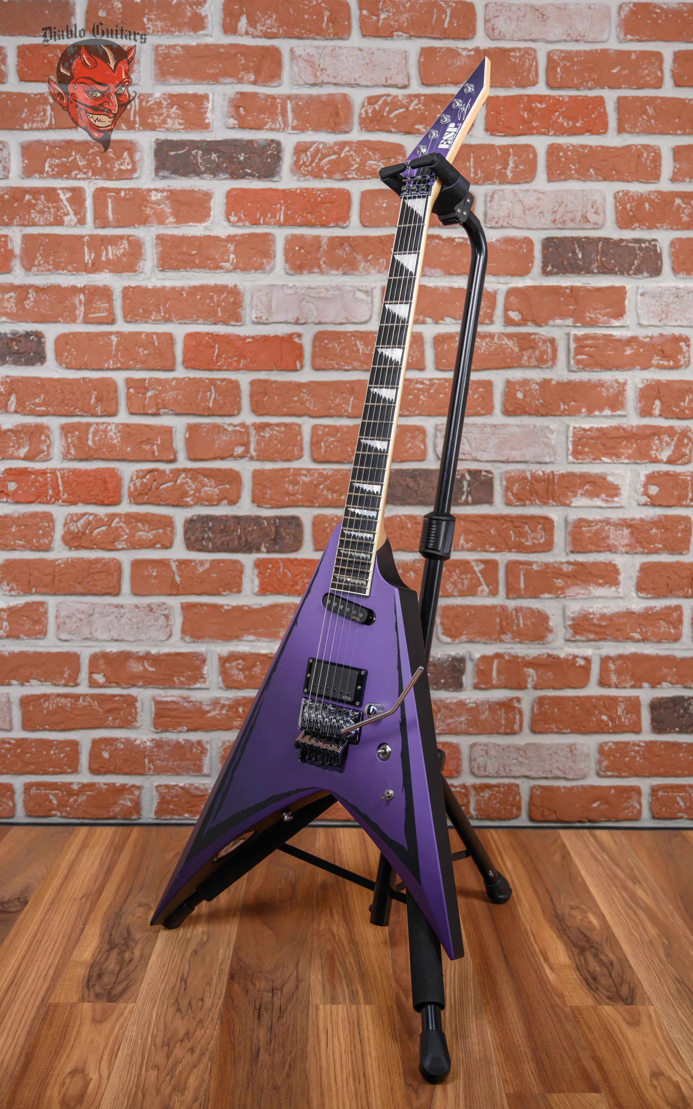 ESP Custom Shop Alexi Laiho Signature Purple Fade Satin w/ Ripped Pinstripes 2022 w/OHSC
