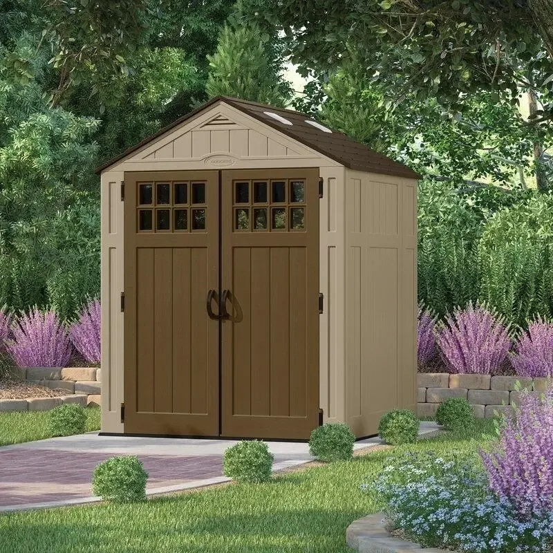 6'3" wide x 5'6" deep resin storage shed