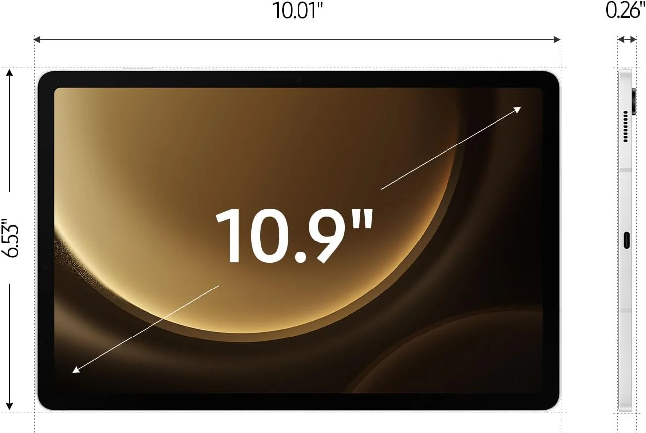 Samsung Galaxy Tab S9 FE 10.9” 128GB WiFi Android Tablet, Large Display, Long Battery Life, Powerful Processor, S Pen, 8MP Camera,Lightweight Durable Design,Expandable Storage,Silver