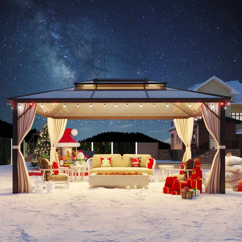 16 Ft. W x 12 Ft. DAluminum Patio Hardtop Gazebo