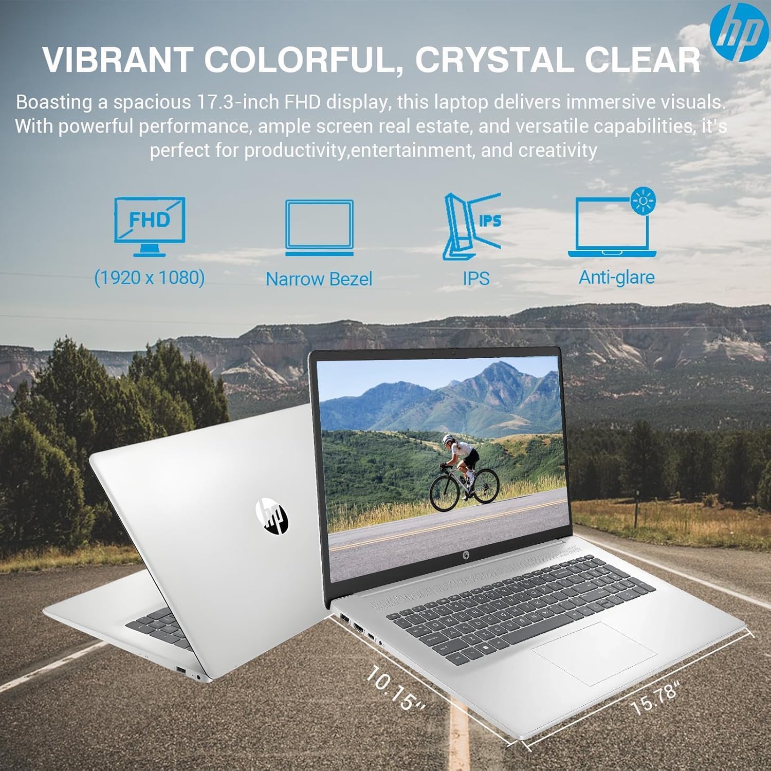 HP 17 Inch Business Laptop 2025 Thanksgiving Limited Edition, 17.3'' FHD IPS Anti-Glare Display, AMD Ryzen 5 7430U (Beats Core i7-1355U), 64GB RAM, 2TB SSD, HDMI, Windows 11 Pro, Wi-Fi 6, WOWPC USB