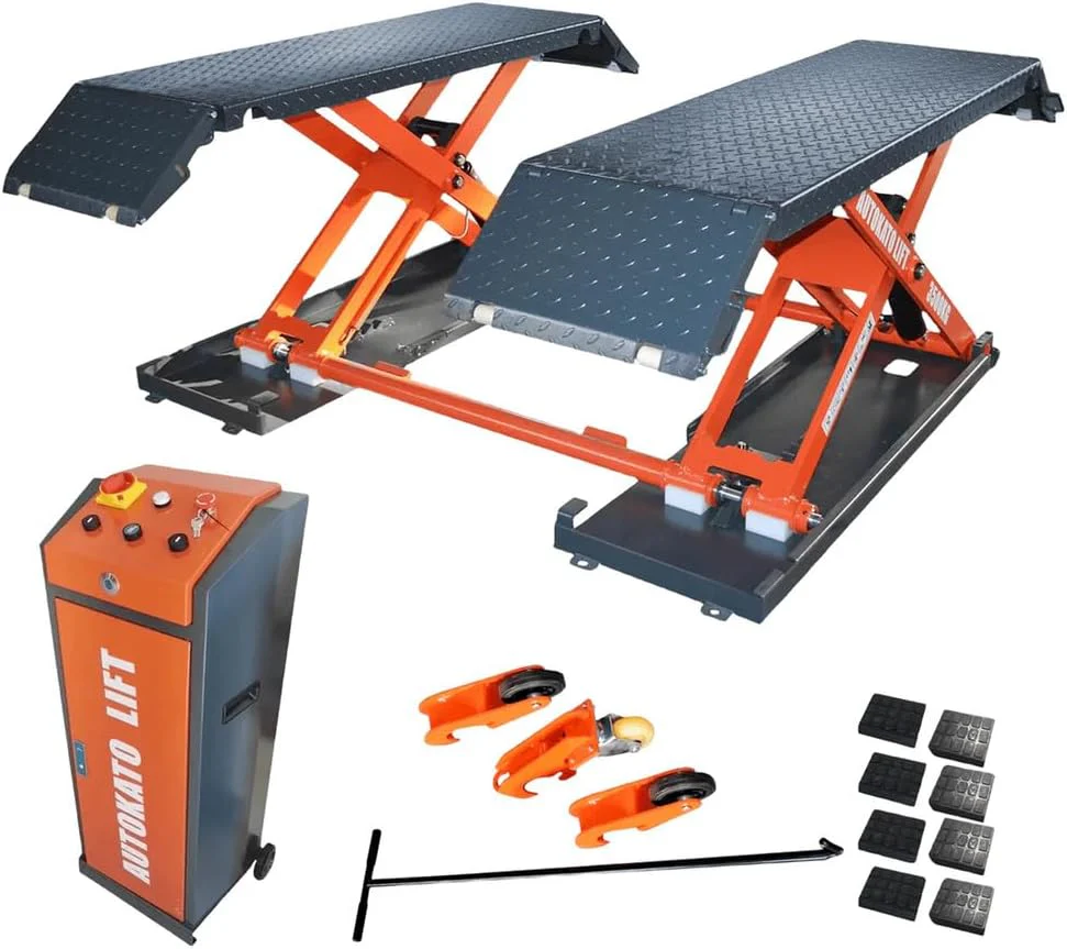 8,000 lbs Capacity Mid-Rise Scissor Car Lift Hydraulic Professional Automotive Lift for Tires