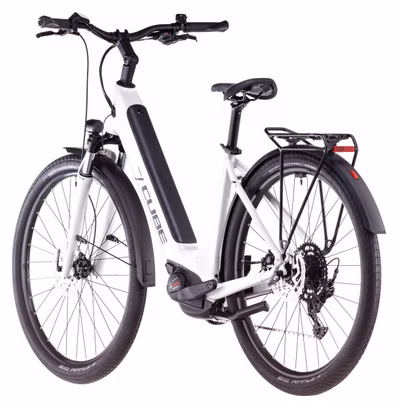 Cube Touring Hybrid One 625 Easy Entry Electric Hybrid Bike Shimano Cues 9S 625 Wh 700 mm Cotton White Grey 2025