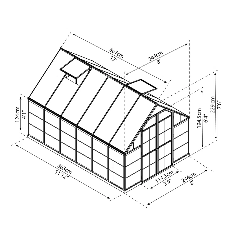 Palram - Canopia Balance 8' W Hobby Greenhouse - Green