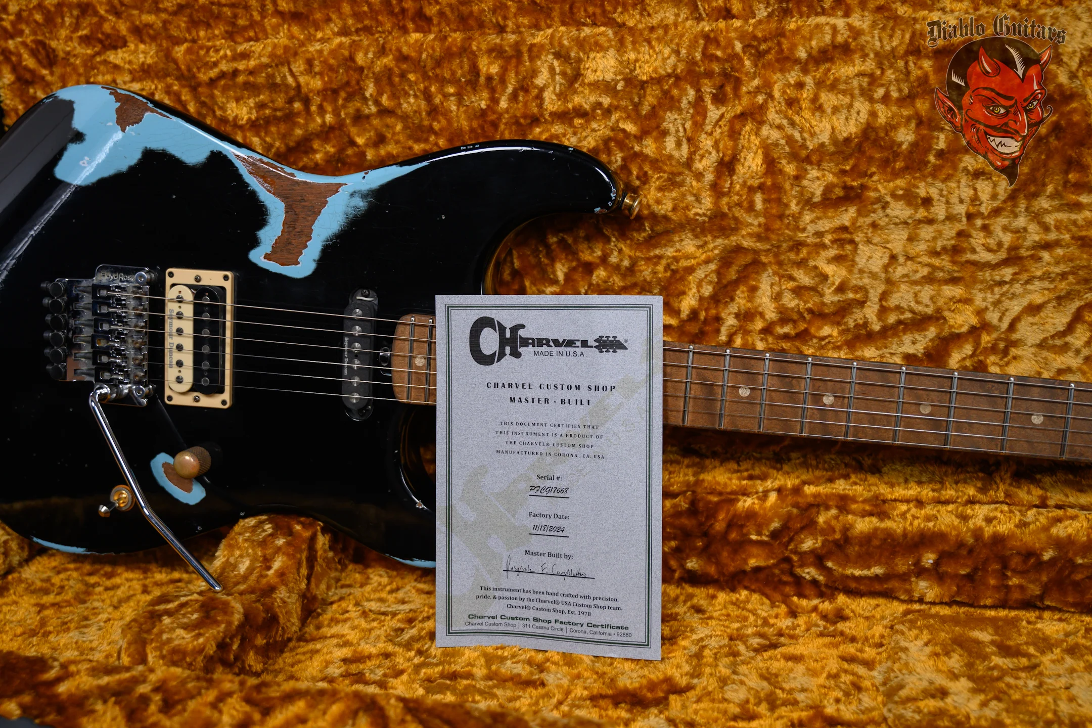 Charvel USA Custom Shop Music Zoo Exclusive Roasted San Dimas HS Master Built By Pasquale Campolattano Aged Black over Daphne Blue Heavy Relic Nitro 2024 w/OHSC