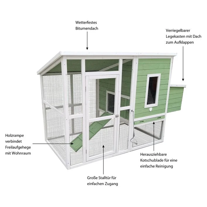 Dehner Lieblinge Hühnerstall Lotti, hellgrün, ca. B182/H119,5/T91 cm