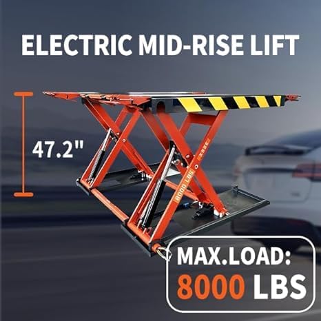 Mid Rise Scissor Lift 8000lbs Electric Release 47.2 in 110V/1PH X90-E
