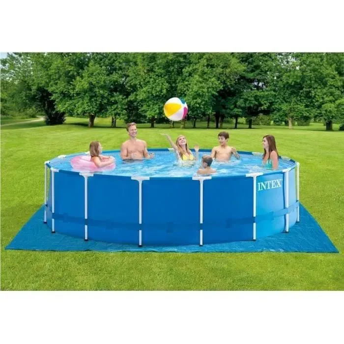 Intex - 28242NP - Kit piscine metal frame ronde tubulaire &oslash; 4,57 x 1,22m