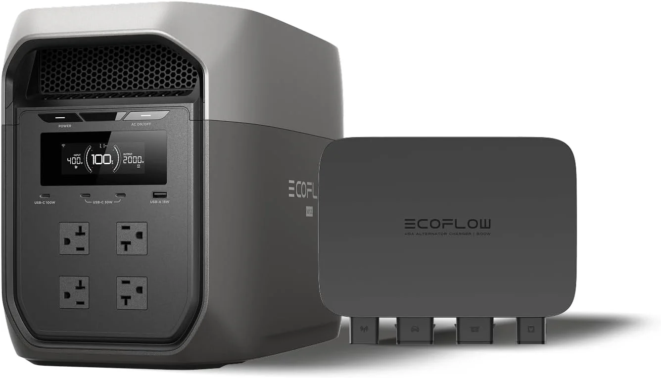 EF ECOFLOW Portable Power Station DELTA 3 MAX with 220W Solar Panel, 3400W X-Boost Output, Ultra-Fast 0-80% Charging in 1.13 Hr, Home Backup & RV Camping