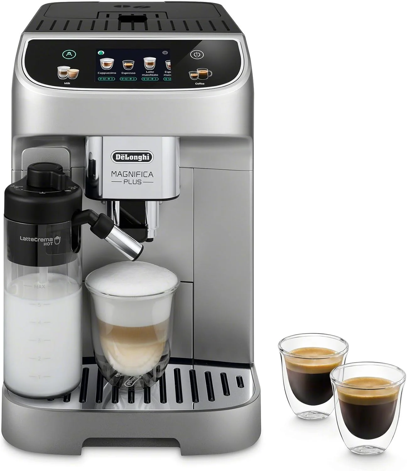 De'Longhi Magnifica Evo Next Fully Automatic Espresso Machine - Programmable Coffee Maker with Grinder and Milk Frother - Hot & Cold Brewer for Espresso, Latte, Cappuccino, Americano, Tea and More