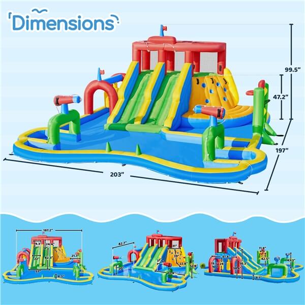 Yaheetech Large Inflatable Water Slide with Soccer Field