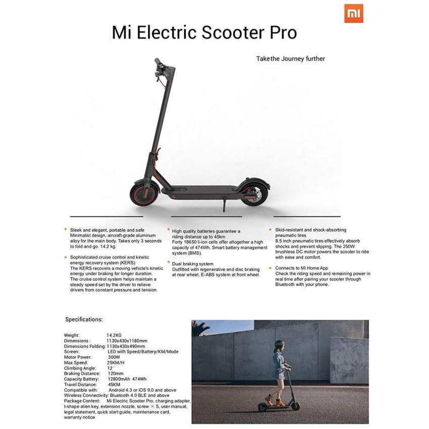 Xiaomi Mi Electric Scooter 2 Pro - FBC4015GL - Black - 25 km/h - 45km autonomy