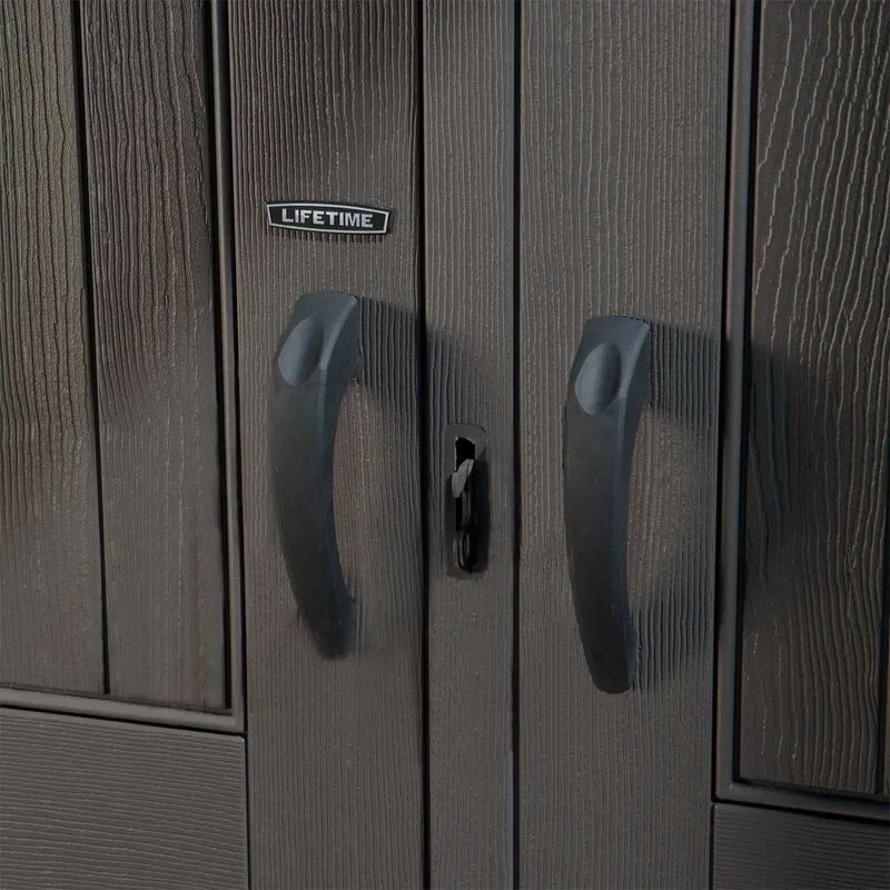 7' wide x 4' 7" deep plastic storage shed