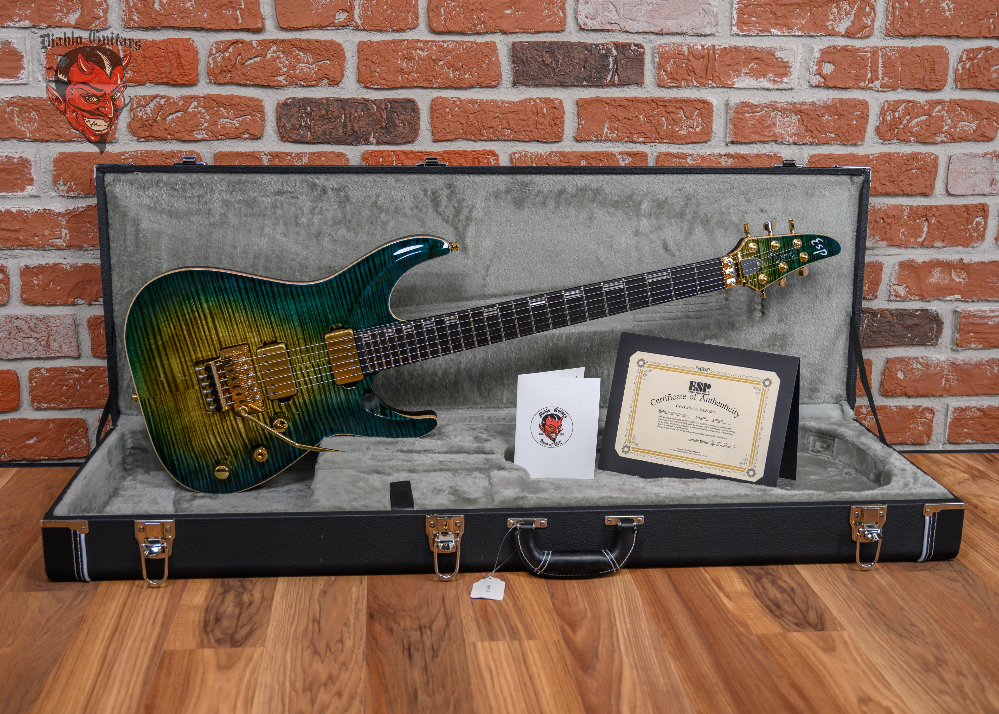 ESP Custom Shop Horizon CTM FR/FM Flamed Maple Top Turquoise Green Teardrop Sunburst 2024 w/OHSC