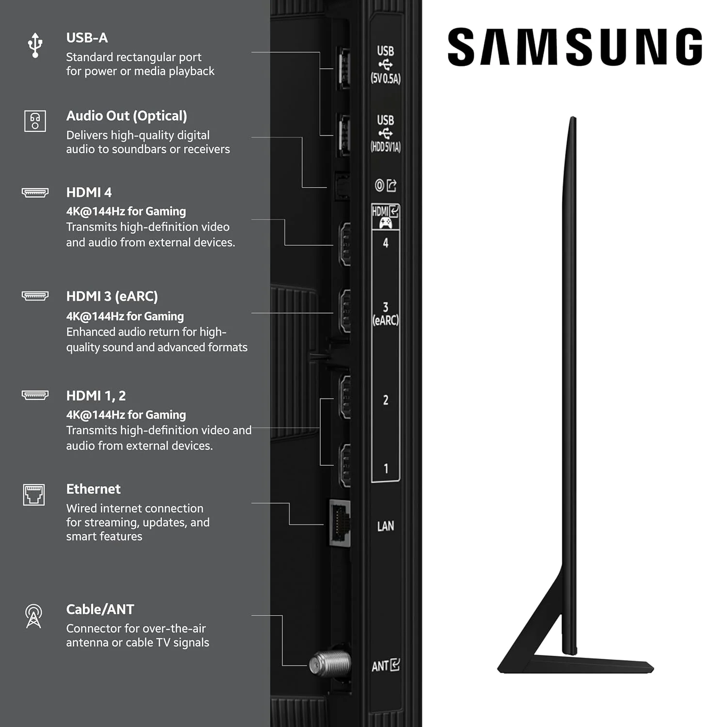 Samsung 65-Inch Class Neo QLED QN70F 4K Mini LED Smart TV (2025 Model) NQ4 AI Gen2 Processor, Quantum Matrix Technology Slim, Motion Xcelerator 144Hz, Samsung Vision AI, Alexa Built-in