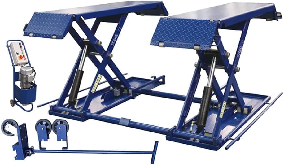 Portable Car Lift 6600lbs Mid-Rise Scissor Lift 110V / 2.2KW Electric Lock Release Automotive Lift for Home Shop Garage