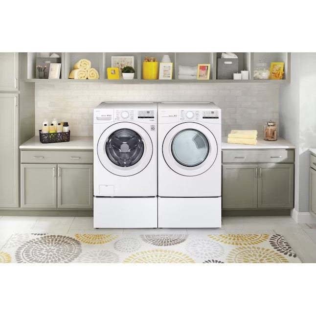 LG 7.4-cu ft Stackable Electric Dryer (White) ENERGY STAR