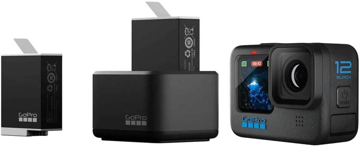 GoPro Dual Battery Charger + 2 Enduro Batteries (HERO11 Black/HERO10 Black/HERO9 Black) - Official GoPro Accessory