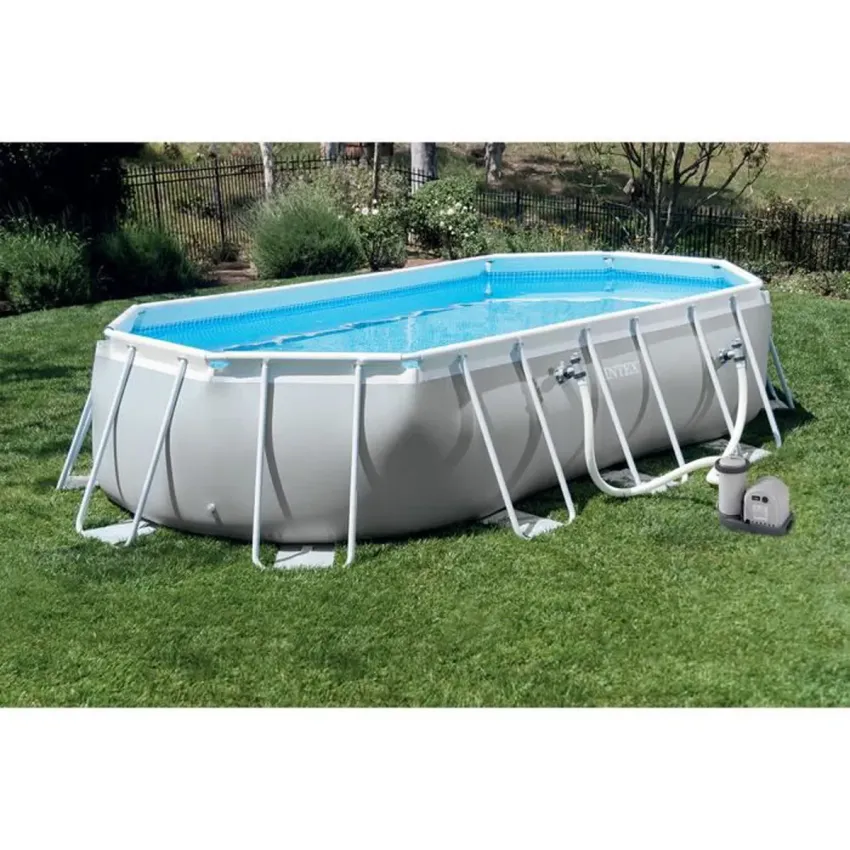 Kit piscine prism frame ovale tubulaire (l)6,10 x (l)3,05 x (h)1,22m et p&eacute;diluve