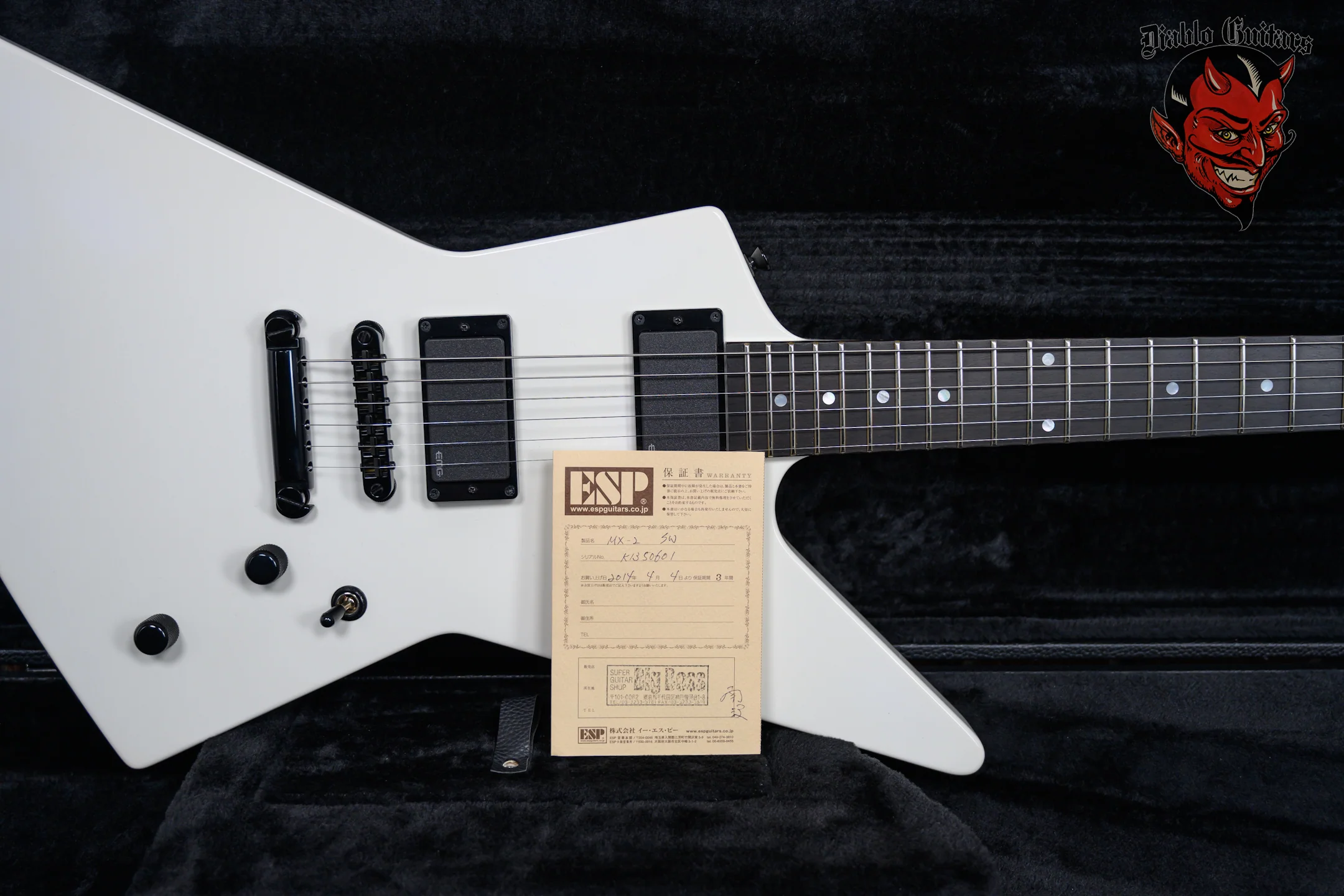 ESP MX-2 Custom Kiso Snow White 2014 w/Hardshell Case